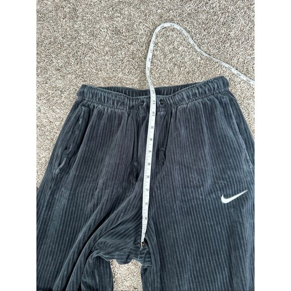 Nike Sportswear Velour Wide-Leg Pants Sweatpants Pull on Ribbed Black Women’s S - Picture 6 of 13